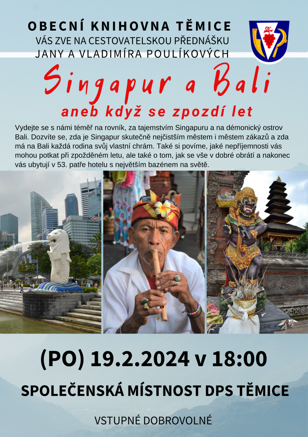 Přednáška Bali a Singapur